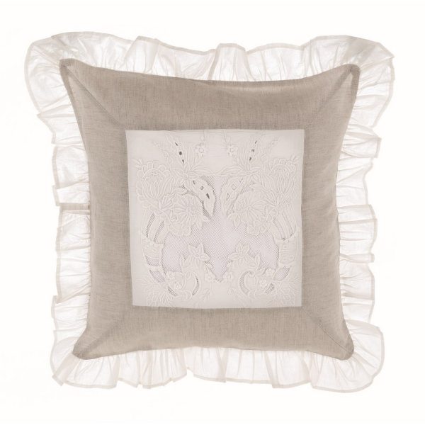 Подушка декоративная с вышивкой и оборкой PROVENZIALE A31372
