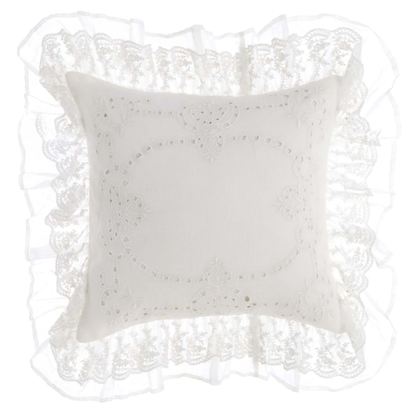Подушка декоративная с вышивкой и оборкой PROVENZIALE A35288